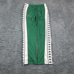 Kappa Pants Mens Small Green Side Snap Tear Away Track Athletic Logo 29x29*